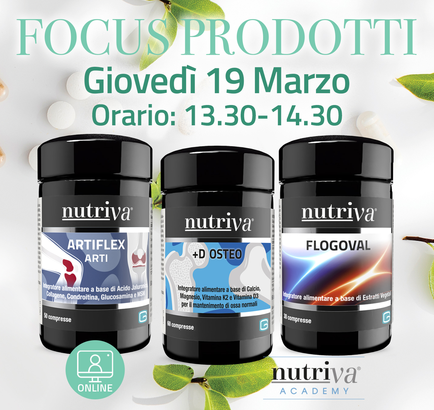 FOCUS PRODOTTI Nutriva Artiflex Arti, +D OSteo e Flogoval - 19 MARZO